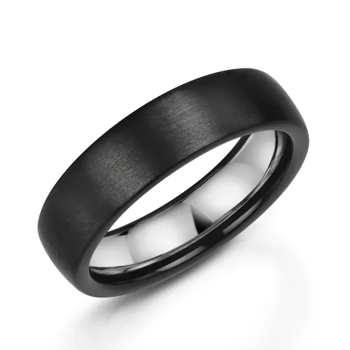 Zirconium and Silver Wedding Ring ZT326